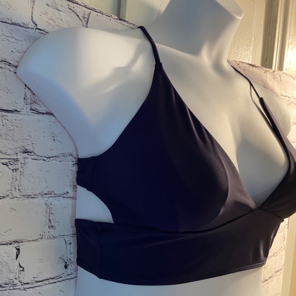 Zaful Navy Cross Back Bikini Top, Size Small/US 4 - Picture 2 of 5